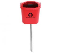 Cesto para coleta seletiva Individual com poste – 40 litros